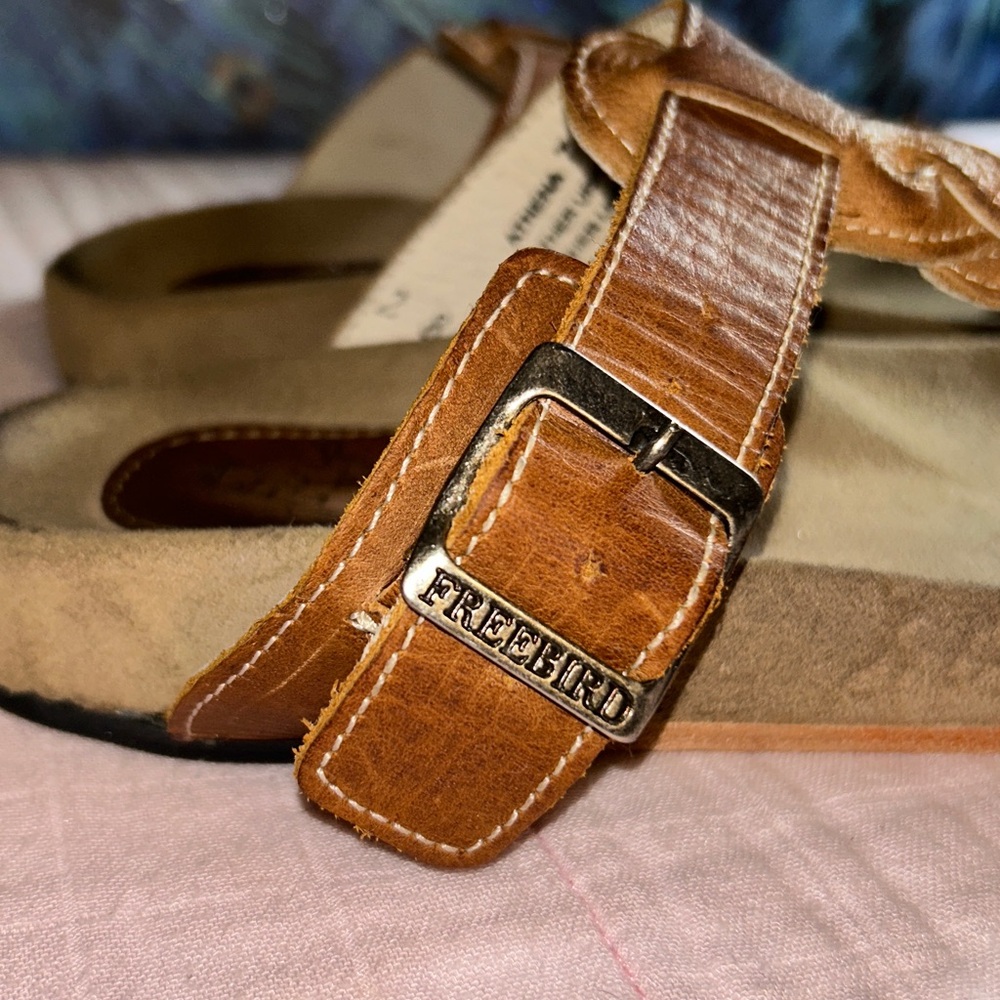 Freebird Athena Size 7 Leather Braided Thong Sandals - Picture 3 of 10